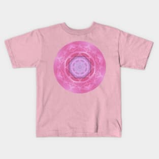 PINK LOTUS MANDALA, PINK AND LILAC PURPLE MANDALA, LOTUS PATTERN DESIGN Kids T-Shirt